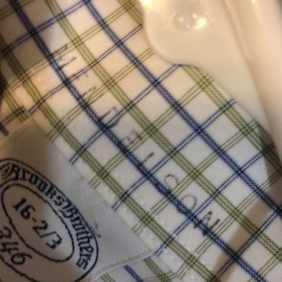Brooks Brothers 346 Slim Fit Shirt Casual Button Down Cotton Plaid 16 32/33 - Picture 8 of 10
